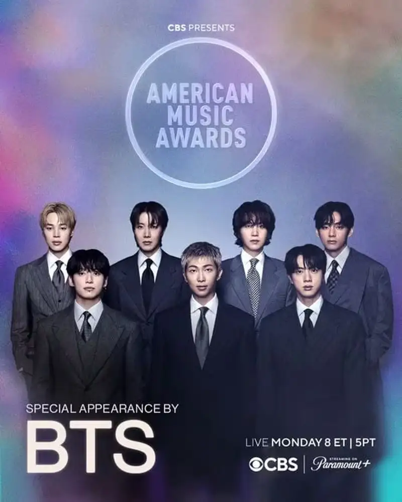 CBS chính thức thông báo BTS tranh giải American Music Awards 2026 - Ảnh: CBS