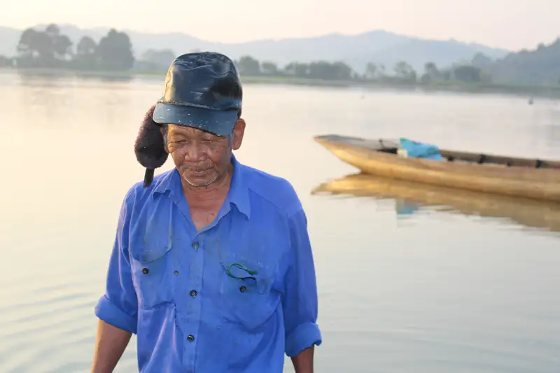 Một góc Hồ Lắk khô cạn