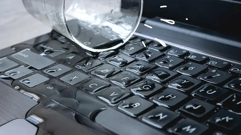 Nước đổ vào laptop