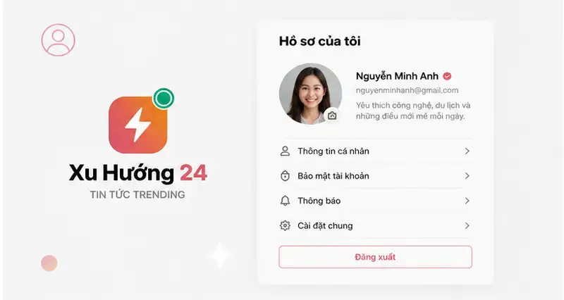 Giao diện trang Profile cá nhân của người dùng trên Xu Hướng 24