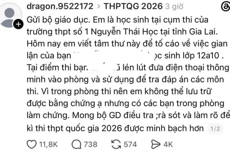 Gia Lai: Thông tin gian lận thi tốt nghiệp THPT năm 2026 bị bác bỏ sau xác minh