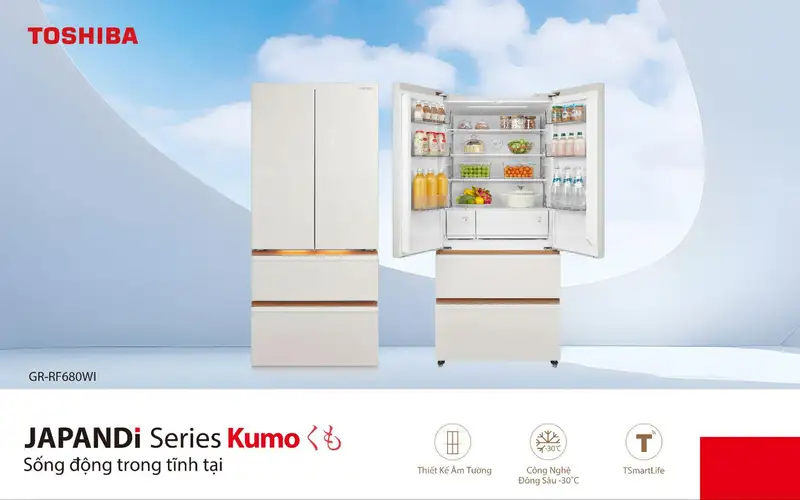 Tủ lạnh Toshiba JAPANDi Kumu trang bị hai dàn lạnh độc lập và hai quạt kép