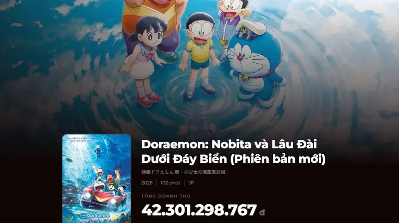 Phần phim Lâu đài dưới đáy biển đạt doanh thu ấn tượng tại Việt Nam