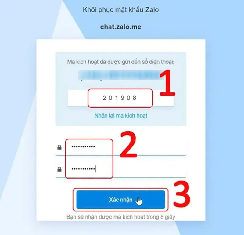 Giao diện cập nhật mật khẩu thành công